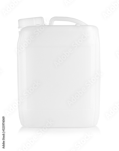 Bild auf Leinwand White Plastic canister isolated on white background