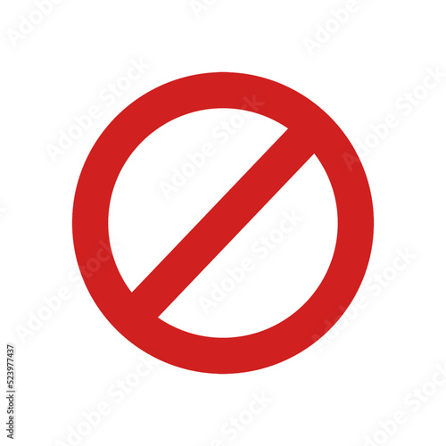 red prohibition sign on transparent background - PNG format.
