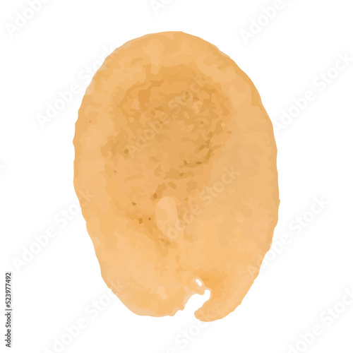 coffee stain of fingerprint on transparent background - PNG format.