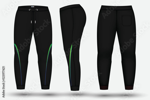  Trouser design template for technical fashion illustration and trousers pant design for Sweatpants design and mockup