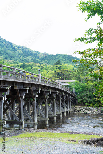 Canvas Print Big bridge of Ise Jingu, the biggest shinto shrine in Japan