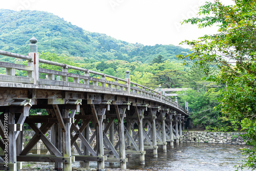 Big bridge of Ise Jingu, the biggest shinto shrine in Japan