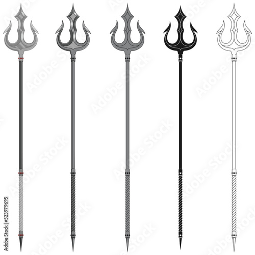 Poseidon trident vector design