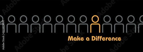 Make a Difference sign on white background	