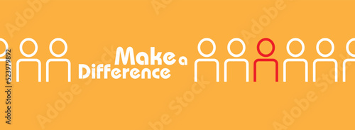 Make a Difference sign on white background	