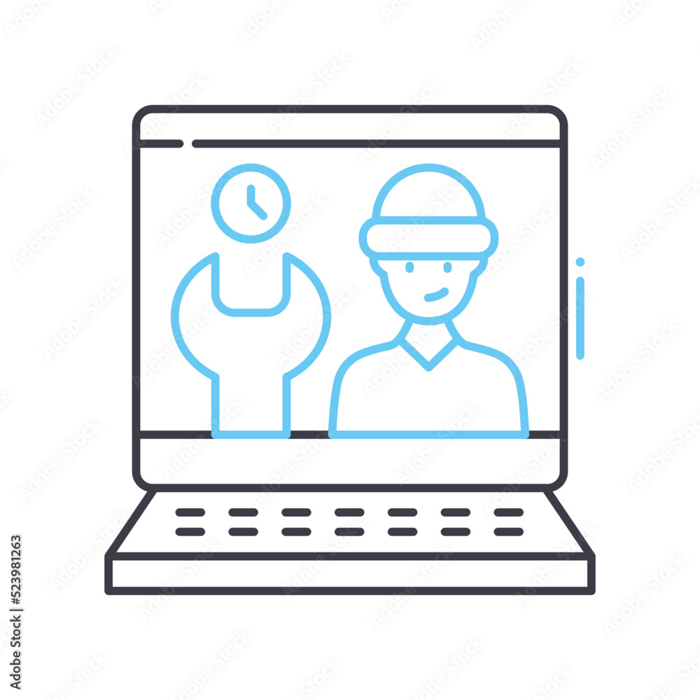help desk line icon, outline symbol, vector illustration, concept sign help desk line icon, outline symbol, vector illustration, concept sign
