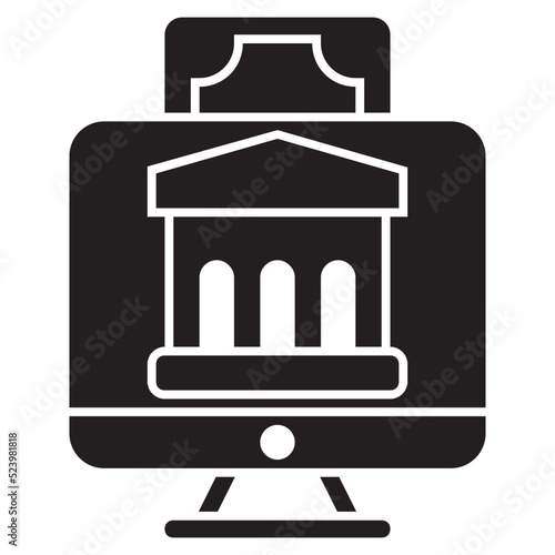 Online Banking solid icon.