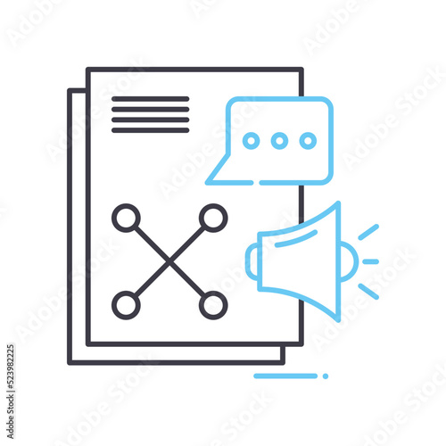 public relations line icon, outline symbol, vector illustration, concept sign