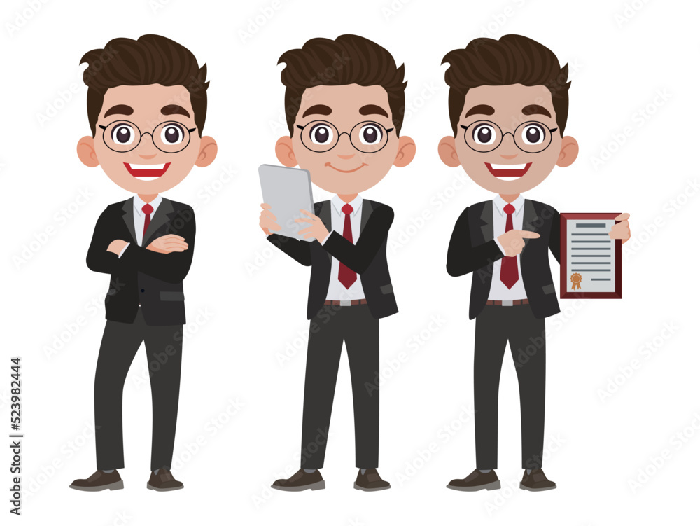 Business person in different positions set
Business person in different positions set