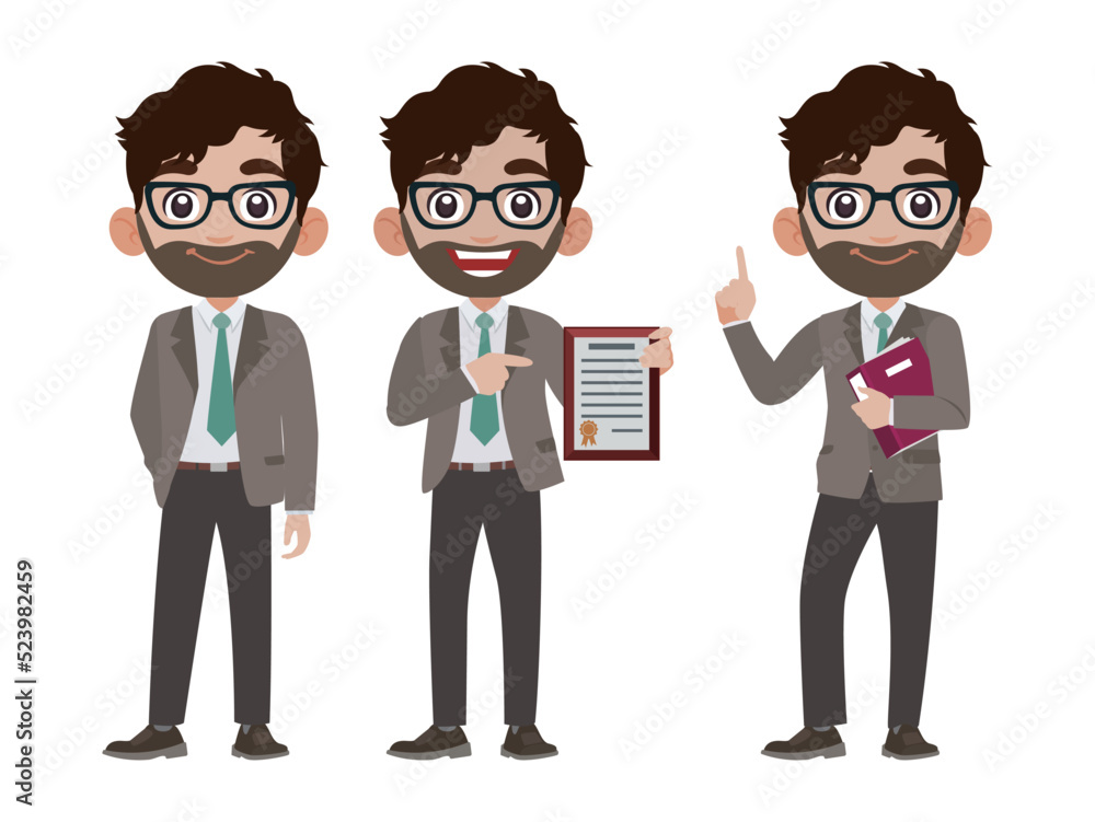 Business person in different positions set
Business person in different positions set