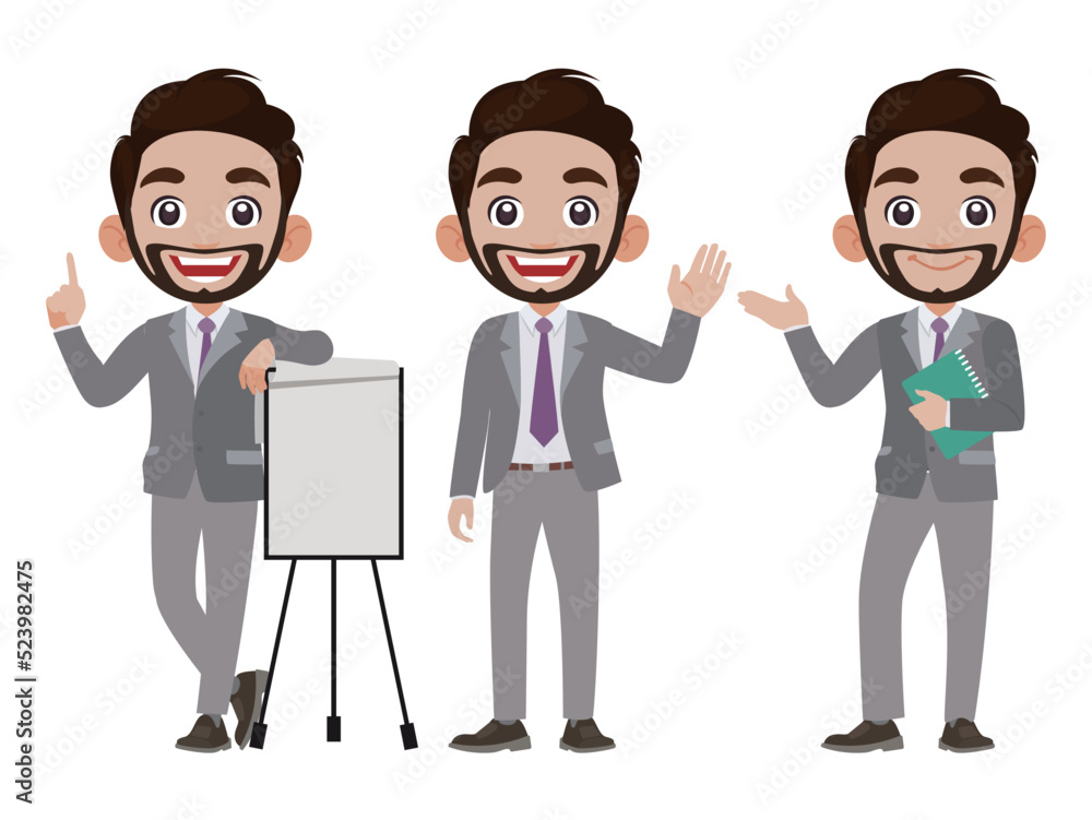 Business person in different positions set
Business person in different positions set