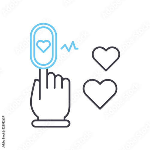 pulsometer line icon, outline symbol, vector illustration, concept sign photo