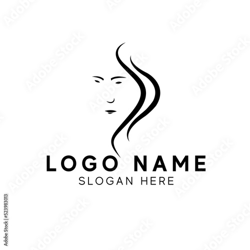 logo women face on white background  vector