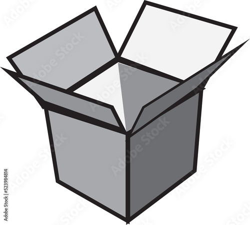 Draw a line drawing of a product box.,open the box