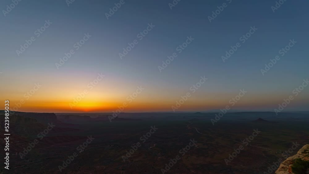 Time lapse of sun rising over Valley of Gods in Southern Utah, USA Time lapse of sun rising over Valley of Gods in Southern Utah, USA