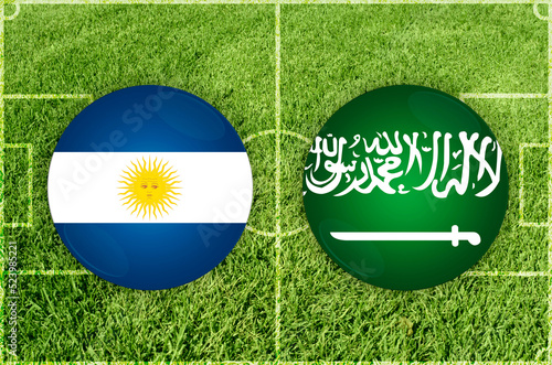Illustration for Football match Argentina vs Saudi Arabia