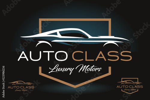 Luxury classic car logo emblem. Auto sports garage badge icon