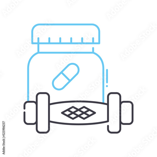 supplement and weight gainer line icon, outline symbol, vector illustration, concept sign