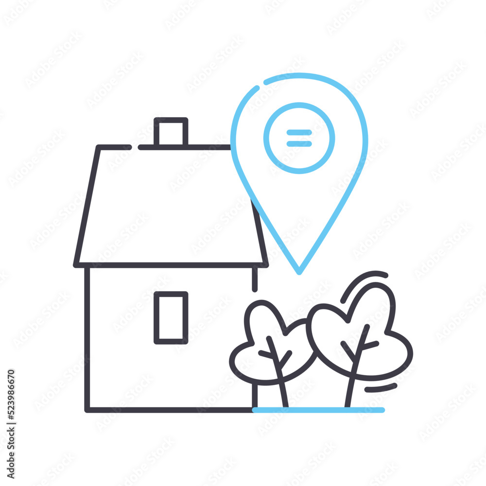 Fototapeta premium home position line icon, outline symbol, vector illustration, concept sign