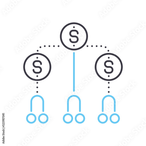 mlm marketing line icon, outline symbol, vector illustration, concept sign
