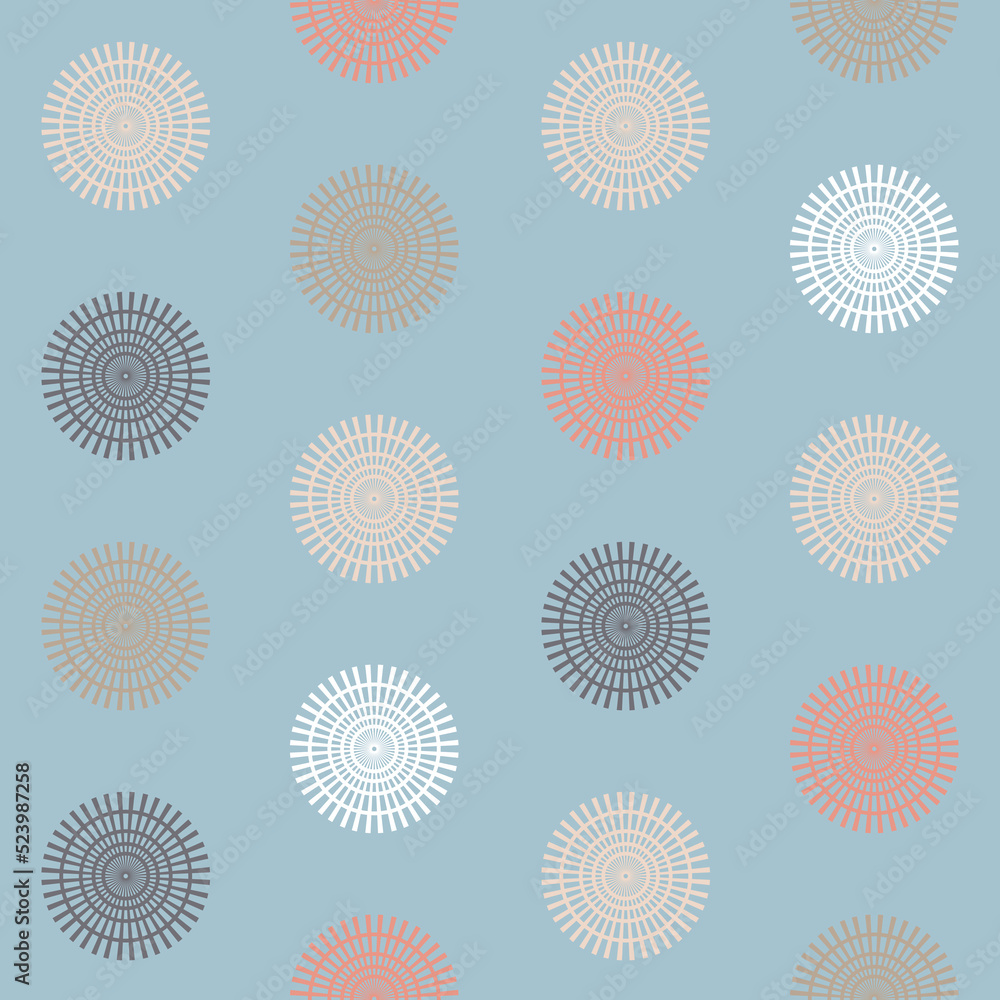 Gray pastel seamless pattern with round wheel ornament for clothing design Gray pastel seamless pattern with round wheel ornament for clothing design
