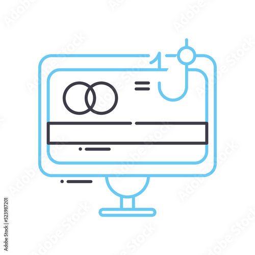 phishing line icon, outline symbol, vector illustration, concept sign