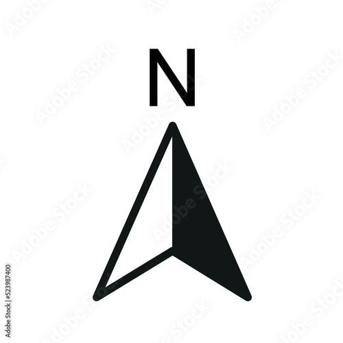 North symbol.  Vector compass on an isolated background. Direction North. Vector compass icon

