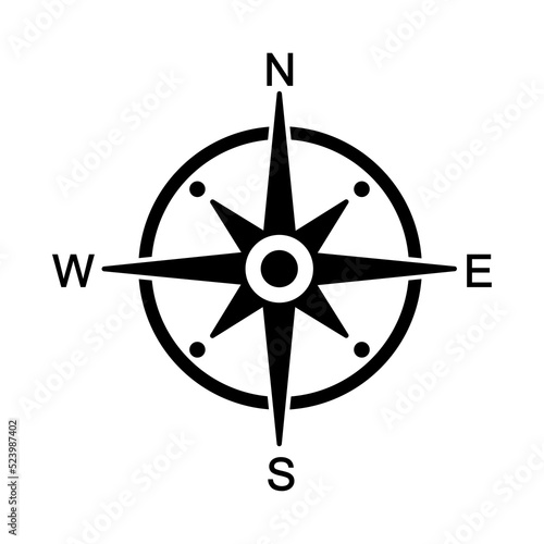 North symbol.  Vector compass on an isolated background. Direction North. Vector compass icon

