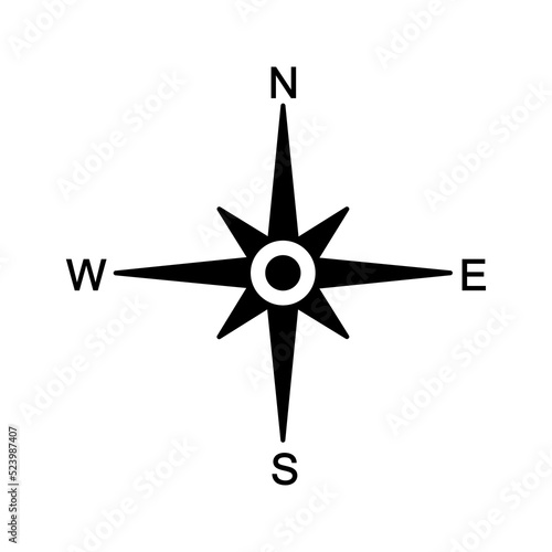North symbol.  Vector compass on an isolated background. Direction North. Vector compass icon  