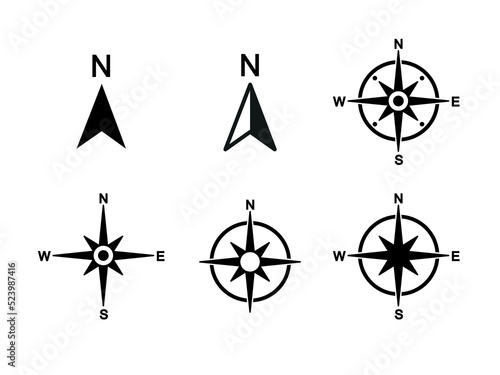North symbol. Vector compass on an isolated background. Direction North. Vector compass icon