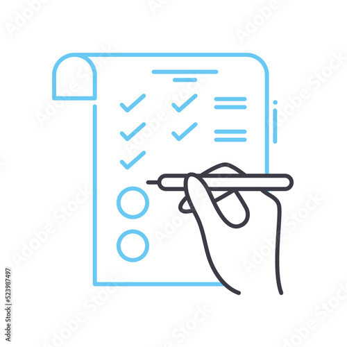 tests line icon, outline symbol, vector illustration, concept sign