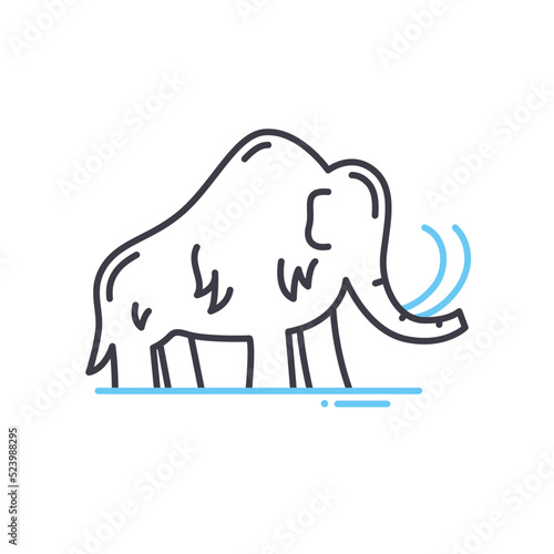 prinitive animal line icon, outline symbol, vector illustration, concept sign