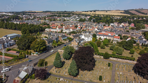 Scottish town Haddington view from the sky, East Lothian, Scotland, UK photo