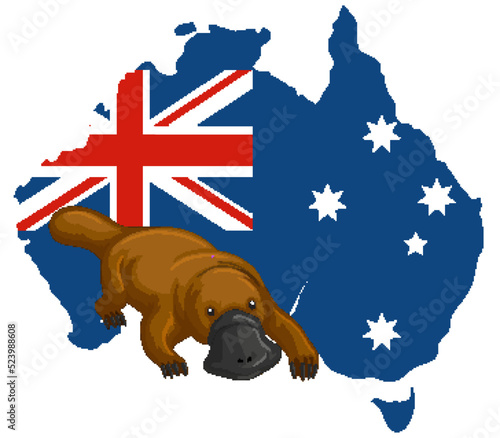 Platypus Australian Animal Cartoon