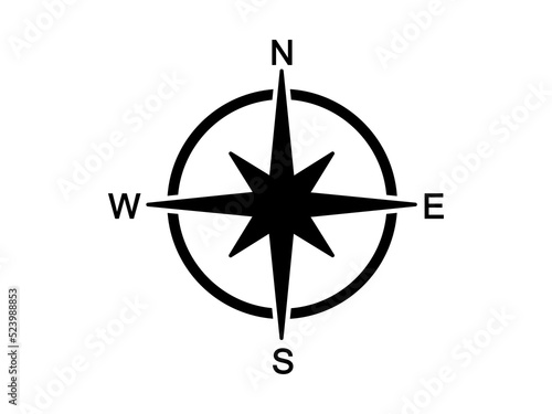 North symbol.  Vector compass on an isolated background. Direction North. Vector compass icon

