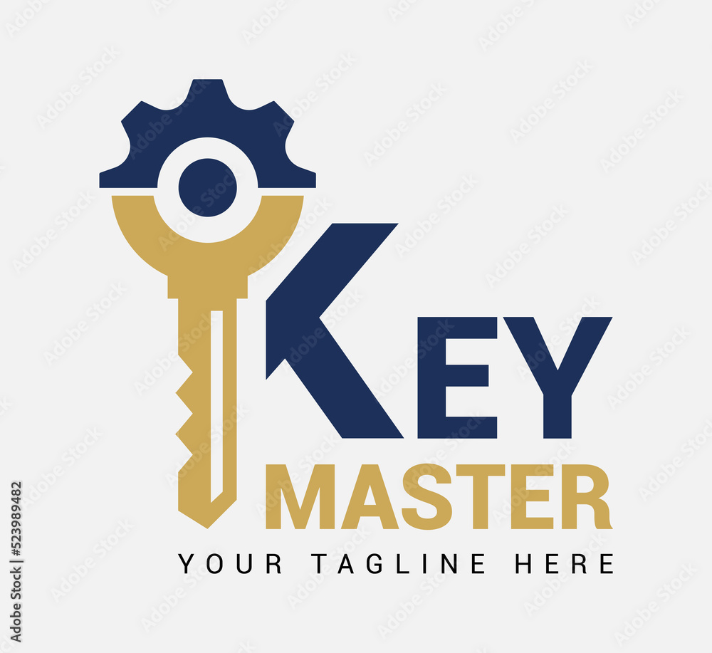 Abstract creative key duplication logo concept. Professional skilled