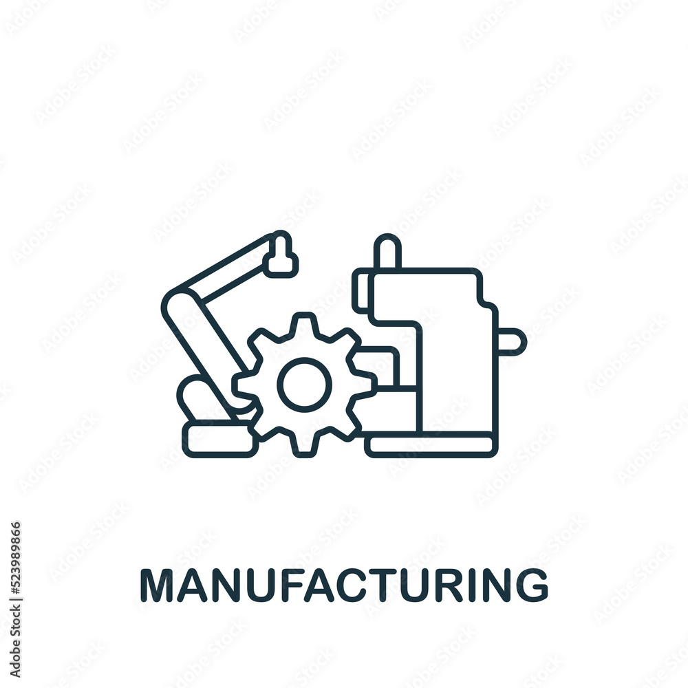 Manufacturing icon. Line simple Industry 4.0 icon for templates, web design and infographics Manufacturing icon. Line simple Industry 4.0 icon for templates, web design and infographics