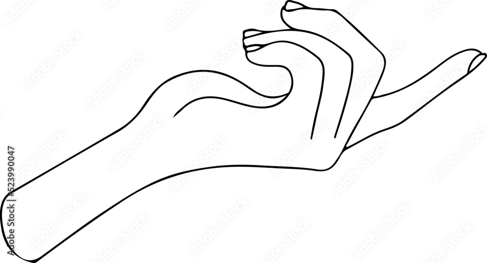 Female hands and feet. Manicure and pedicure concept. Vector Illustration in trendy outline style Female hands and feet. Manicure and pedicure concept. Vector Illustration in trendy outline style