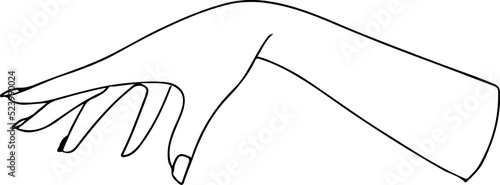 Female hands and feet. Manicure and pedicure concept. Vector Illustration in trendy outline style