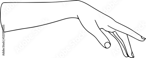 Female hands and feet. Manicure and pedicure concept. Vector Illustration in trendy outline style