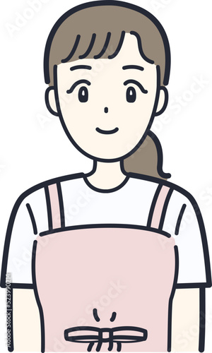 シンプルな笑顔の主婦のイラスト素材