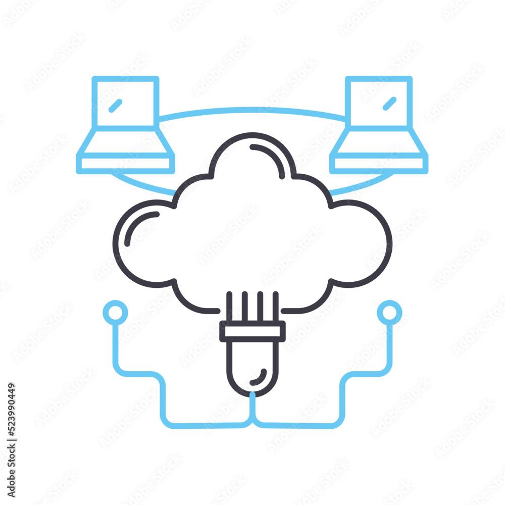 network communication line icon, outline symbol, vector illustration, concept sign network communication line icon, outline symbol, vector illustration, concept sign