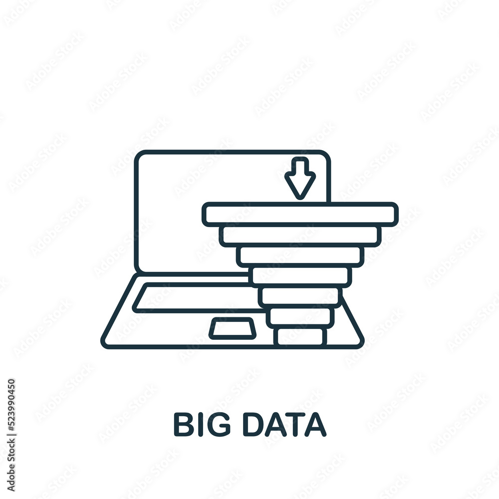 Big Data icon. Line simple Industry 4.0 icon for templates, web design and infographics Big Data icon. Line simple Industry 4.0 icon for templates, web design and infographics