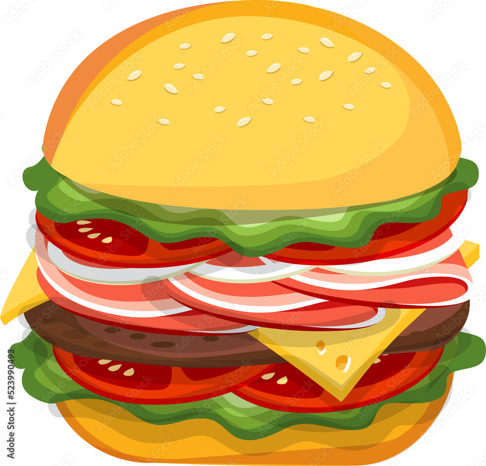 Burger sandwich bread bun, Fast food menu. Hamburger, cheeseburger