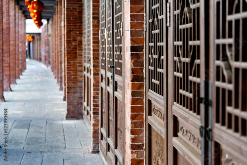 Long corridor of Chinese style house © xy