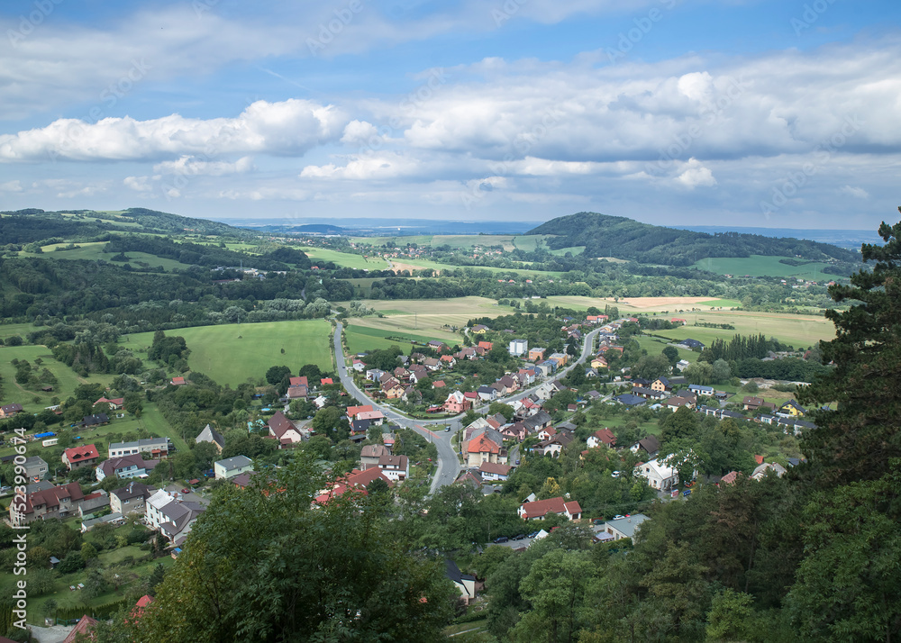 panorama miasta Stramberg Czechy - obrazy, fototapety, plakaty 