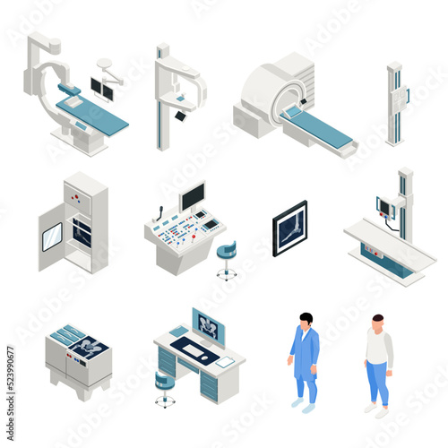 X-ray Isometric Icons Set
