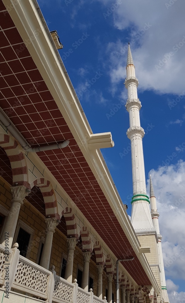 The minaret of an old Muslim mosque