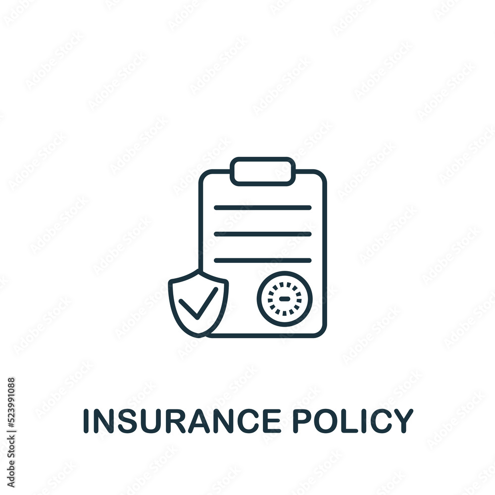 Insurance Policy icon. Line simple Insurance icon for templates, web design and infographics Insurance Policy icon. Line simple Insurance icon for templates, web design and infographics