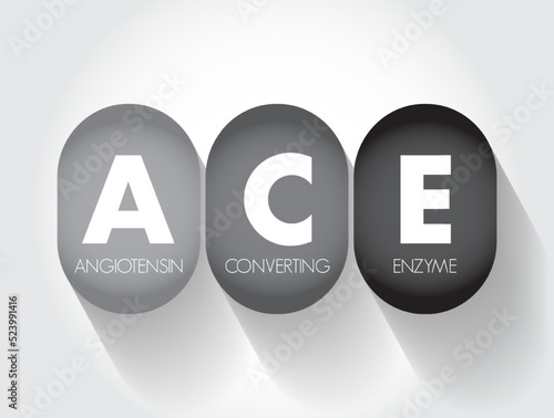 ACE Angiotensin-Converting Enzyme - central component of the renin–angiotensin system, which controls blood pressure, acronym text concept background